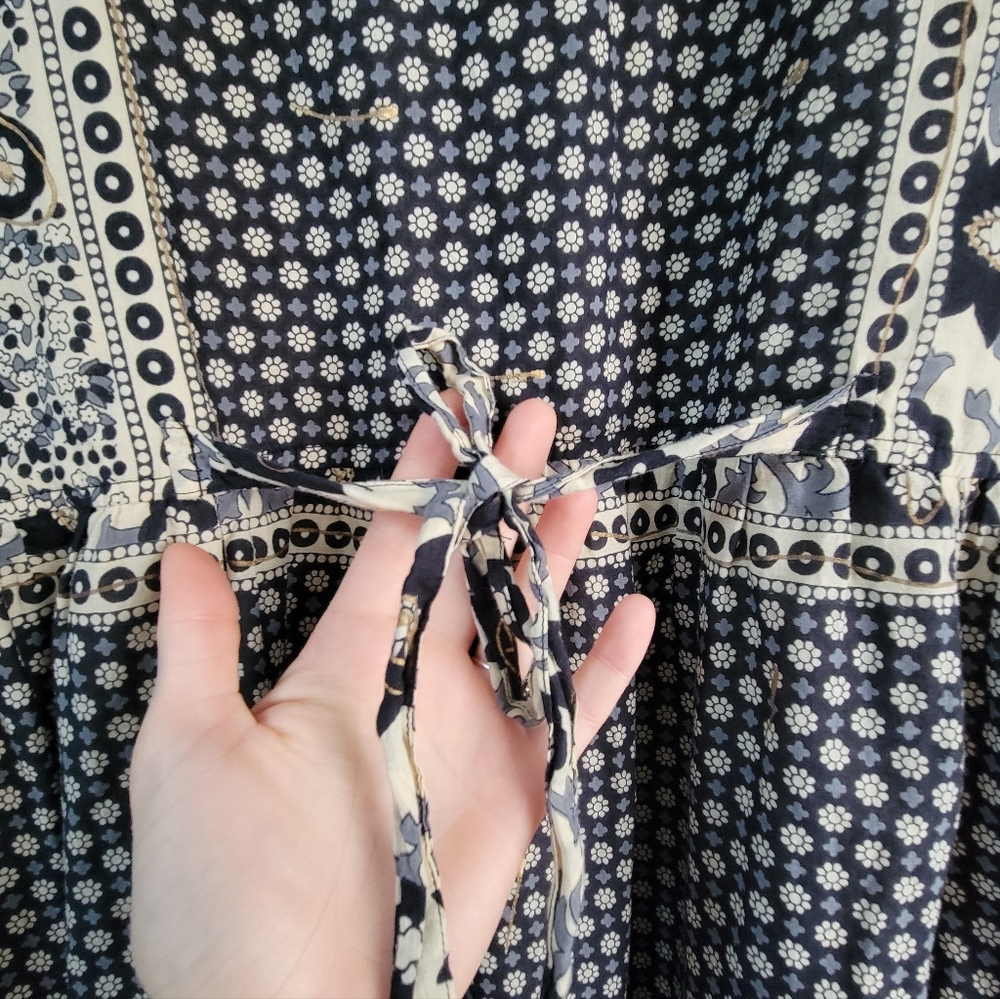 Draper's & Damon's Cotton Peasant Dress Women's Size PL Cottagecore Boho Hippie - Picture 4 of 10